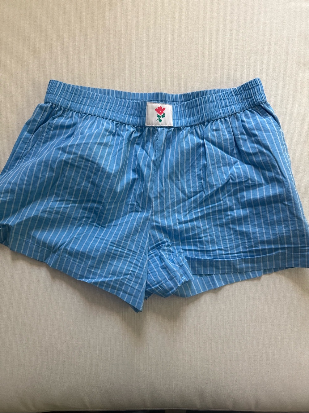 Light Blue Striped Boxer Shorts